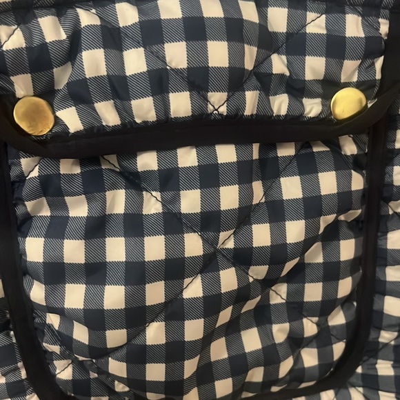 Andrea Jovine blue & white puffy gingham quilted vest SZ large preppy  casual - Picture 6 of 15